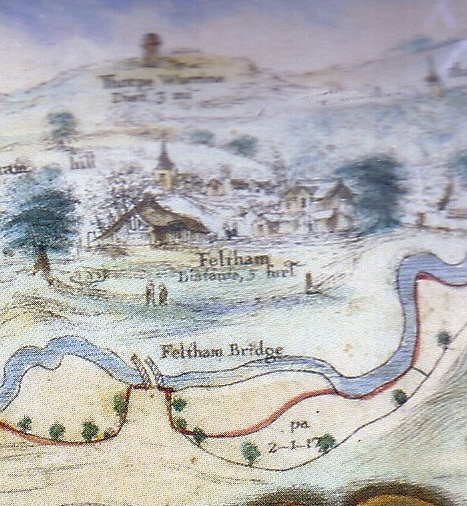 fire of feltham 1639 map